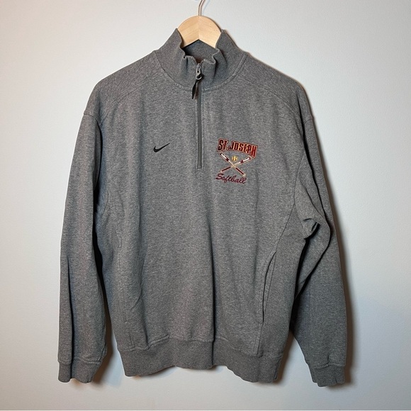 Nike St. Joseph Softball Men’s size S Trainer 1/2 Zip Fleece Pullover Sweatshirt - Picture 1 of 7